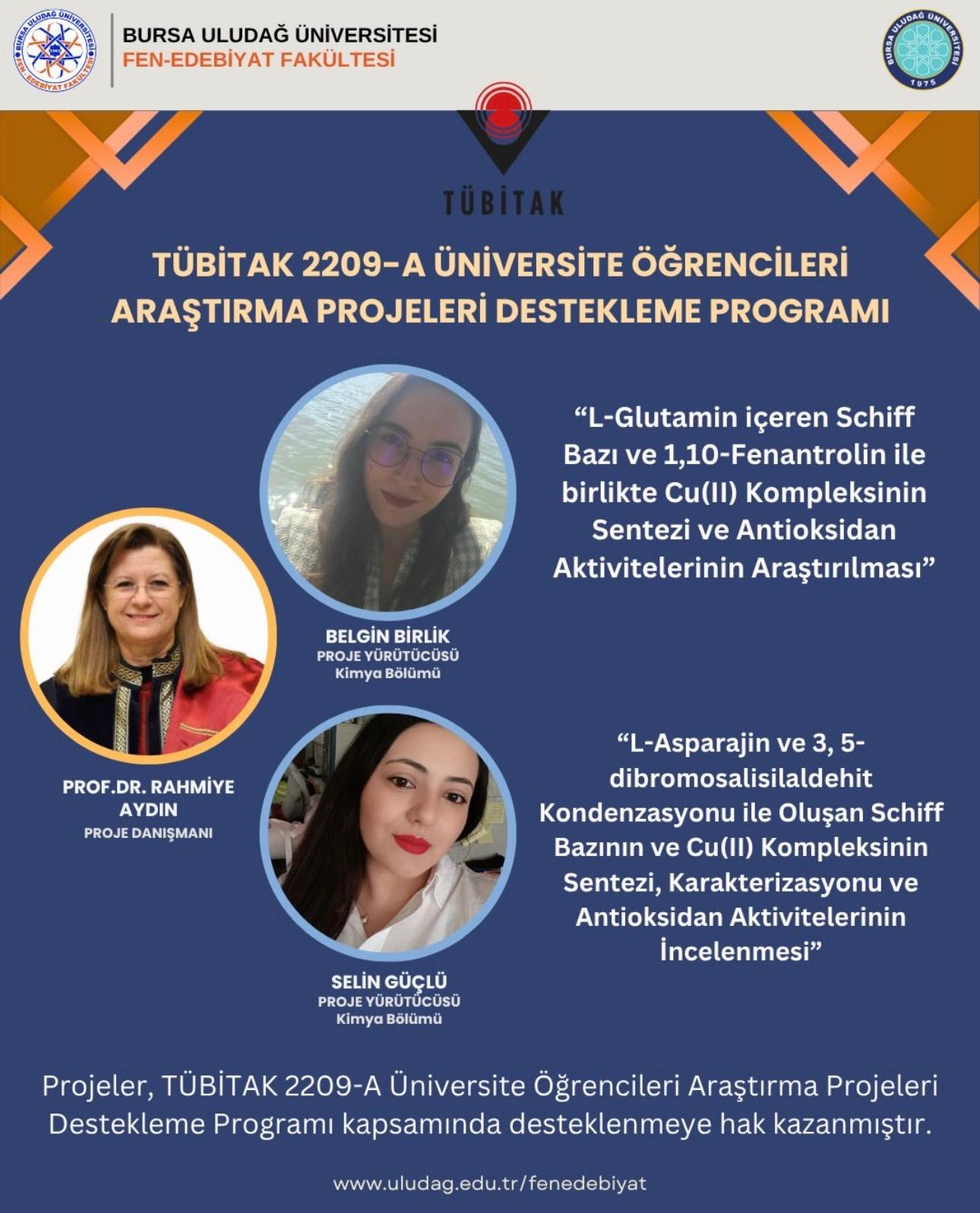 Bölümümüzden TÜBİTAK 2209-A/B Programında Başarı